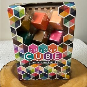 Project Genius Chroma Cube Colorful Logic Puzzle 12 Wood Blocks, 25 Brainteaser